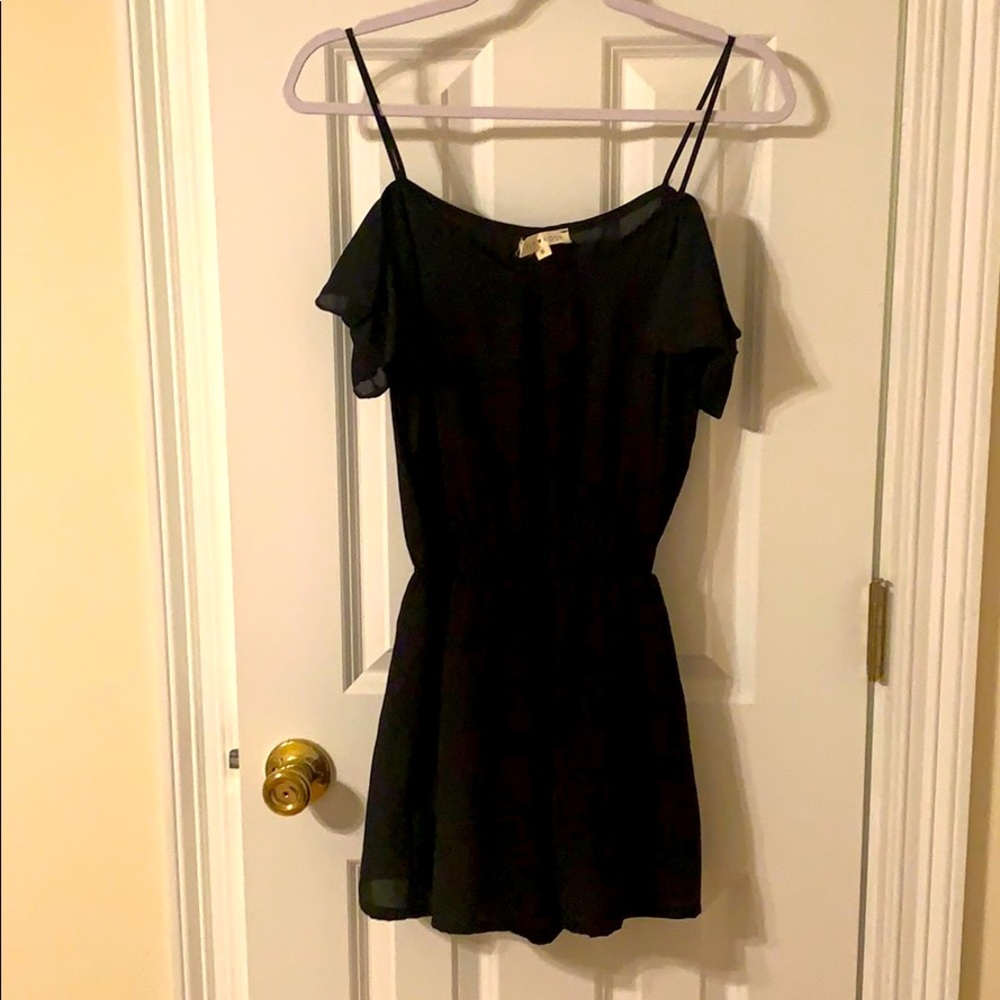 Black Cold Shoulder Romper